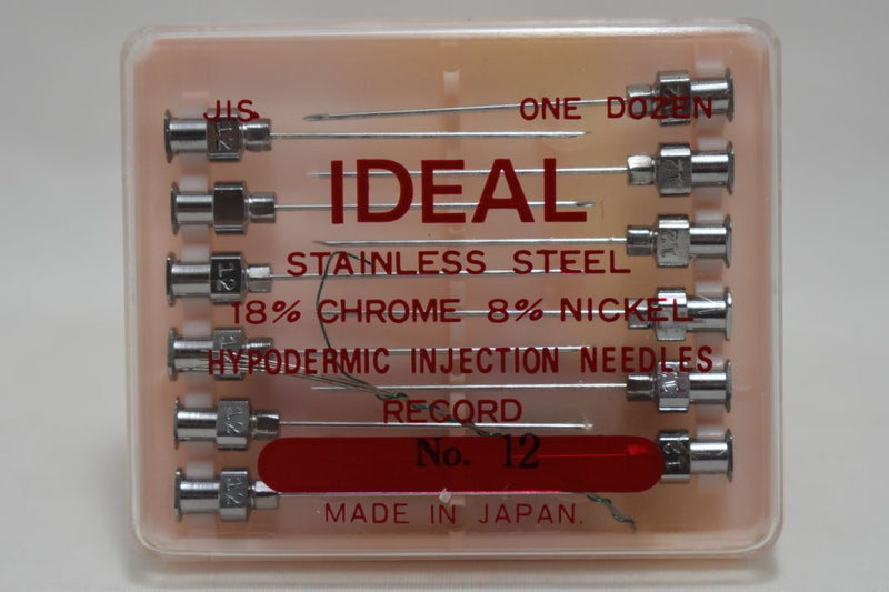 STAINLESS STEEL NEEDLES FOR HYPODERMIC INJECTION ELECTROLYTIC POLISHED (18% CHROME 8% NICKEL) No 12 ONE DOZEN / ΒΕΛΟΝΕΣ ΓΙΑ ΥΠΟΔΕΡΜΙΚΗ ΕΝΕΣΗ ΑΠΟ ΑΝΟΞΕΙΔΩΤΟ ΑΤΣΑΛΙ ΗΛΕΚΤΡΟΛΥΤΙΚΑ ΓΥΑΛΙΣΜΕΝΟ (18% ΧΡΩΜΙΟ 8% ΝΙΚΕΛΙΟ) No 12 Μια Ντουζίνα (Δωδεκάδα).