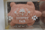 WOLFF GIFT BOX (COUNTRY FAIR) SOAP TURTLE SCENTED COLOR PINK 3 PCS (VERSION 1981) / Συσκευασία Δώρου (Υπαίθρια Γιορτή) από Αρωματισμένα Σαπούνια - 3 Τεμάχια - σε σχήμα Χελώνας, Χρώματος Ροζ, 152 gr 5.0 OZ.