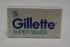 Gillette SUPER SILVER (5) STAINLESS STEEL BLADES Platinum hardened edges Χ 10 pieces (PACK)