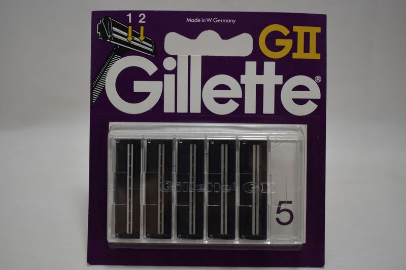 Gillette GII / TRAC II  ORIGINAL (VERSION 1972) RAZOR BLADE REFILLS, 5 CARTRIDGES (1 PACK)