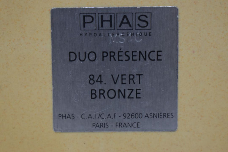 PHAS HYPOALLERGĖNIQUE DUO OMBRE À PAUPIÈRES  / DOUBLE EYE SHADOW / ΔΙΠΛΗ ΣΚΙΑ ΜΑΤΙΩΝ, Υποαλλεργική, σε Απόχρωση (VERT / BRONZE - Γκρι Μολυβί / Σομόν) 2x2 g - Χωρίς κουτί.