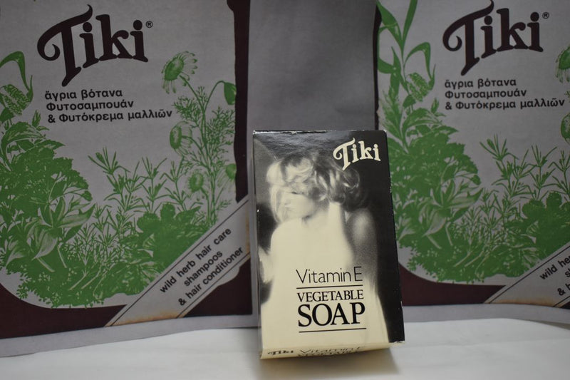 TiKi VEGETABLE SOAP WITH Vitamin E (VERSION 1982) FOR DRY AND DELICATE SKIN / Φυτικό Σαπούνι με Βιταμίνη Ε για Ξηρές και Ευαίσθητες Επιδερμίδες 135 gr 4.7 OZ.