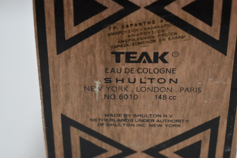 SHULTON TEAK (VERSION 1965) FOR MEN / POUR HOMME EAU DE COLOGNE 148 ml 5.0 FL.OZ – jumbo !!!