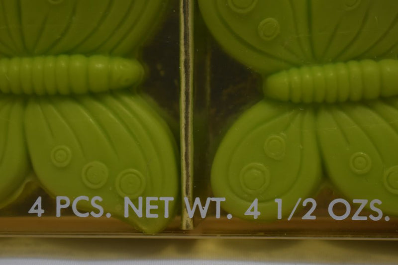 WOLFF GIFT BOX (COUNTRY FAIR) SOAP BUTTERFLY SCENTED COLOR GREEN 4 PCS (VERSION 1981) / Συσκευασία Δώρου (Υπαίθρια Γιορτή) από Αρωματισμένα Σαπούνια - 4 Τεμάχια - σε σχήμα Πεταλούδας, Χρώματος Πράσινου, 137 gr 4.5 OZ.