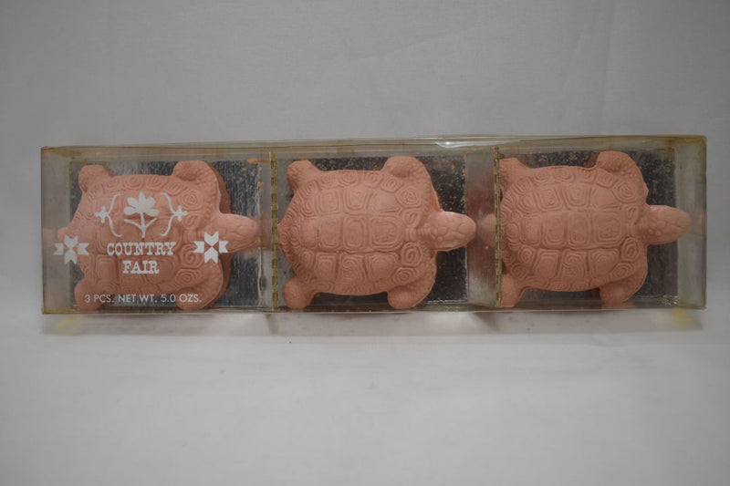 WOLFF GIFT BOX (COUNTRY FAIR) SOAP TURTLE SCENTED COLOR PINK 3 PCS (VERSION 1981) / Συσκευασία Δώρου (Υπαίθρια Γιορτή) από Αρωματισμένα Σαπούνια - 3 Τεμάχια - σε σχήμα Χελώνας, Χρώματος Ροζ, 152 gr 5.0 OZ.