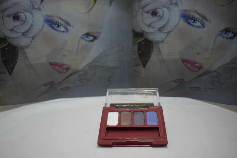 SEVENTEEN 17 COSMETICS CAKE EYE SHADOW 4 COLOUR SET   (PALETTES No 01 -  PLUMS) / Συμπαγής Τετραπλή Σκιά Ματιών -  (COLLECTION 01) -  Σε Απόχρωση (Εκρού - Καφέ - Πράσινο - Δαμασκηνί) 8 g.