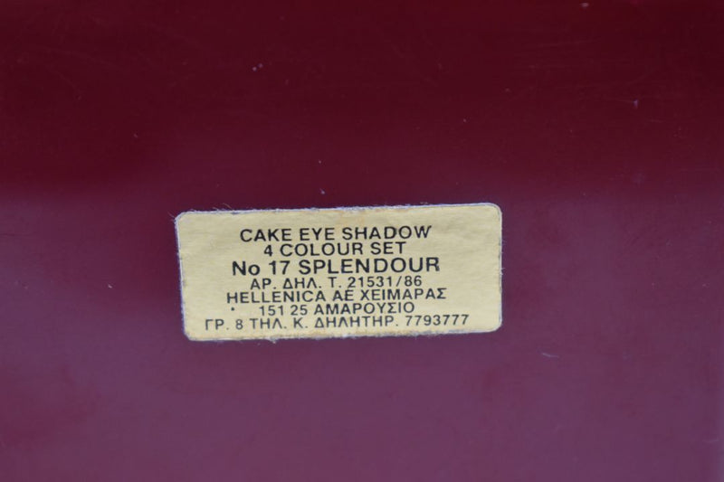 SEVENTEEN 17 COSMETICS CAKE EYE SHADOW 4 COLOUR SET   (PALETTES No 17 - SPLENDOUR) / Συμπαγής Τετραπλή Σκιά Ματιών -  (COLLECTION 17) -  Σε Απόχρωση (Σομόν - Καφέ - Φούξια - Λιλά) 8 g.