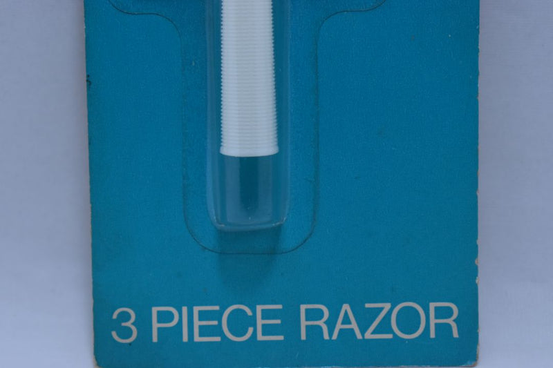 Gillette 3 PIECE RAZOR WHITE HANDLE TECH IN ORIGINAL BLISTER  (VERSION 1977)  NICKEL PLATED / ΜΗΧΑΝΗ ΞΥΡΙΣΜΑΤΟΣ 3 ΤΕΜΑΧΙΩΝ