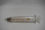 OPTIMA (Fortuna W.G.Co) GLASS HYPODERMIC SYRINGE (LUER-LOCK tip) with interchangeable components / Reusable / Γυάλινη Σύριγγα με μεταλλικό σύνδεσμο ασφαλείας, επαναχρησιμοποιήσιμη 5 c.c. +  STAINLESS STEEL NEEDLES / ΒΕΛΟΝΕΣ No 12 Μια Ντουζίνα (Δωδεκάδα).