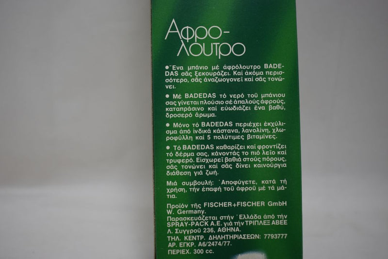 BADEDAS ORIGINAL  CLASSIC (VERSION 1977) FOAM BATH  / ΑΦΡΟΛΟΥΤΡΟ  300 ml  10  FL.OZ.