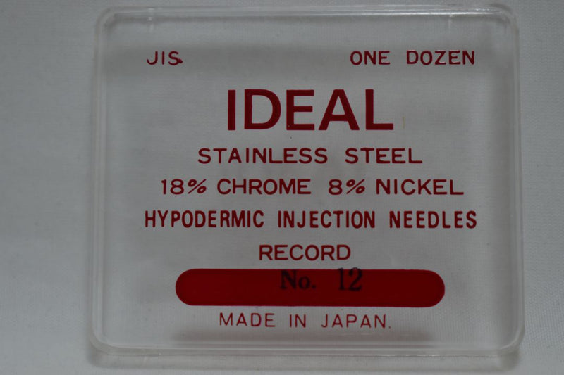 STAINLESS STEEL NEEDLES FOR HYPODERMIC INJECTION ELECTROLYTIC POLISHED (18% CHROME 8% NICKEL) No 12 ONE DOZEN / ΒΕΛΟΝΕΣ ΓΙΑ ΥΠΟΔΕΡΜΙΚΗ ΕΝΕΣΗ ΑΠΟ ΑΝΟΞΕΙΔΩΤΟ ΑΤΣΑΛΙ ΗΛΕΚΤΡΟΛΥΤΙΚΑ ΓΥΑΛΙΣΜΕΝΟ (18% ΧΡΩΜΙΟ 8% ΝΙΚΕΛΙΟ) No 12 Μια Ντουζίνα (Δωδεκάδα).