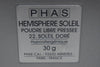 PHAS HYPOALLERGĖNIQUE HEMISPHERE SOLEIL, POUDRE LIBRE PRESSEE - Longue Tenue / PRESSED LOOSE POWDER / Πούδρα  Μεγάλης Διάρκειας, Συμπιεσμένη Χαλαρά, Υποαλλεργική, σε Απόχρωση ( SOLEIL DORE - Χρυσαφένιο του Ήλιου) 30 g.
