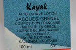 JACQUES GRENEL Kayak (VERSION 1980) POUR HOMME / FOR MEN AFTER SHAVE LOTION 100 ml 3.4 FL.OZ.