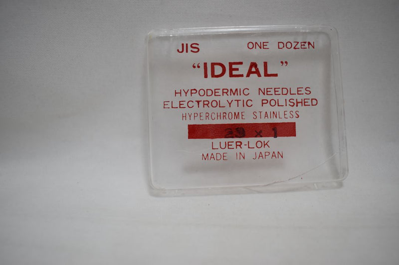 ANIMEX GLASS HYPODERMIC SYRINGE (LUER tip) with interchangeable components / Reusable / Γυάλινη Σύριγγα με γυάλινη άκρη (LUER) επαναχρησιμοποιήσιμη 5 c.c. + STAINLESS STEEL NEEDLES FOR HYPODERMIC INJECTION / ΒΕΛΟΝΑ No 23x1