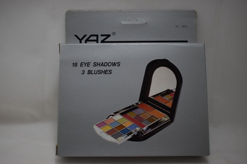 YAZ ENTERPRISES MIAMI KIT MAKE-UP (1800) 18 EYE SHADOWS + 3 BLUSHES / Σετ Μακιγιάζ 18 (Σκιές Ματιών) + 3 (Ρουζ)  NET WT 1.17 OZ.