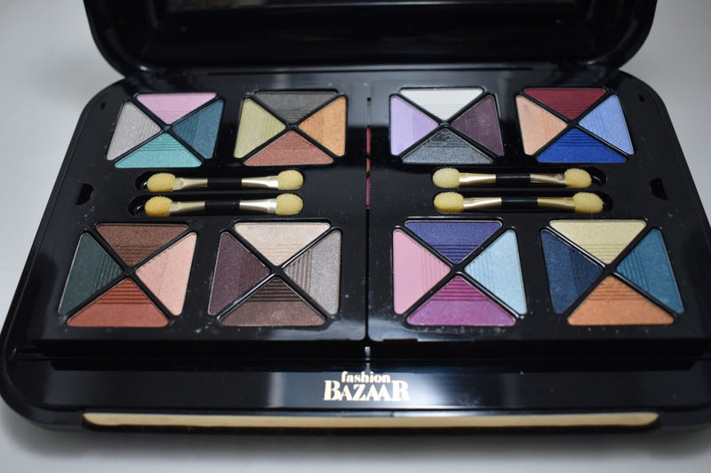 FASHION BAZAAR MELODY KIT MAKE-UP (1403-02) 32 EYE SHADOW + 3 BLUSH + 1 INDIAN EART + 1 TRANSPARENT COMPACT POWDER + 4 LIPS POWDER + 1 KAJAL BLACK PENCIL + 1 LIP PENCIL + PENCIL SHARPENER + 2 LIPSTICKS NET WT 31,18 g.