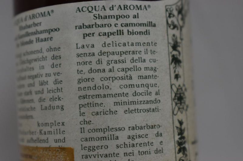 MIDANI ERBE ACQUA d'AROMA Shampoo Rhubarb and Camomile (VERSION 1982) for Fair Hair / Σαμπουάν Ραβέντι και Χαμομήλι για Ξανθιά Μαλλιά 200 ml 6.7 FL.OZ.