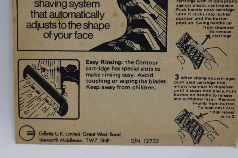 Gillette Contour / ATRA ORIGINAL (VERSION 1977) Deluxe Lightweight TWO BLADE SWIVEL HEAD RAZOR Sealed and Unused + Gillette Contour / ATRA ORIGINAL (VERSION 1977) RAZOR BLADE REFILLS, 5 CARTRIDGES (1 PACK)