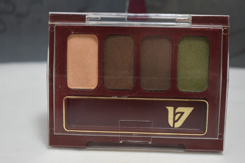 SEVENTEEN 17 COSMETICS CAKE EYE SHADOW 4 COLOUR SET   (PALETTES No 02 -  BROWNS) / Συμπαγής Τετραπλή Σκιά Ματιών -  (COLLECTION 02) -  Σε Απόχρωση (Σομόν - Καφέ Σκούρο - Πράσινο Βαθύ - Πράσινο της Ελιάς) 8 g.