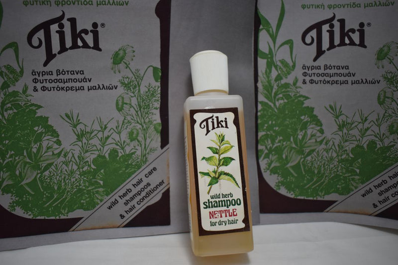 TiKi WILD HERB SHAMPOO NETTLE (VERSION 1982) FOR DRY / DAMAGED HAIR / ΦΥΤΟΣΑΜΠΟΥΑΝ ΤΣΟΥΚΝΙΔΑΣ ΓΙΑ ΞΕΡΑ / ΤΑΛΑΙΠΩΡΗΜΕΝΑ  ΜΑΛΛΙΑ 120 ml 4 FL.OZ