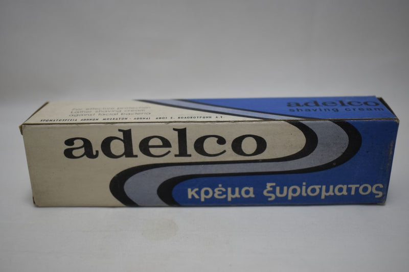 adelco shaving cream (version 1977) / Κρέμα ξυρίσματος για την αποτελεσματική προστασία της επιδερμίδας από ερεθισμούς και μολύνσεις 40 gr 1.4 OZ.