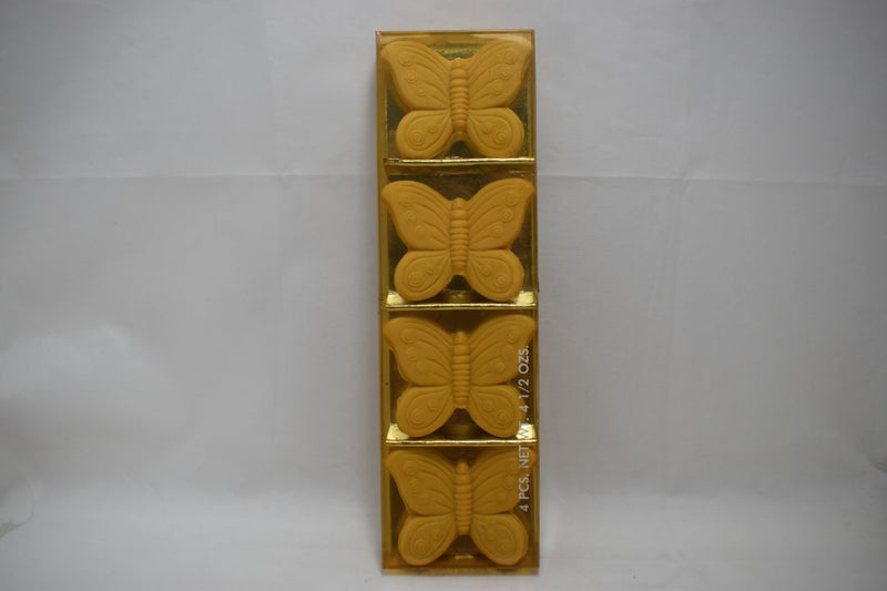 WOLFF GIFT BOX (COUNTRY FAIR) SOAP BUTTERFLY SCENTED COLOR BEIGE 4 PCS (VERSION 1981) / Συσκευασία Δώρου (Υπαίθρια Γιορτή) από Αρωματισμένα Σαπούνια - 4 Τεμάχια - σε σχήμα Πεταλούδας, Χρώματος Μπεζ, 137 gr 4.5 OZ.