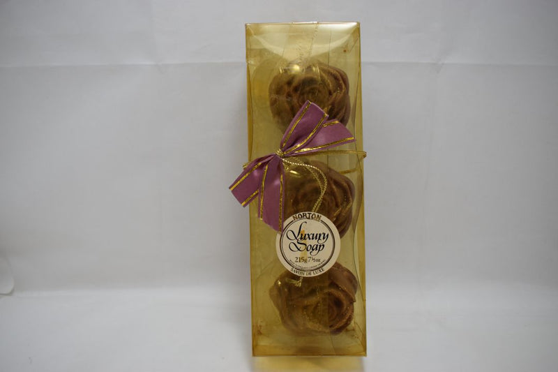 NORTON LUXURY SOAP / SAVON DE LUXE ROSE BUDS (BROWN COLOR) FOR GIFTS 215g 7½ oz (3Χ72g 3x2.38 oz)