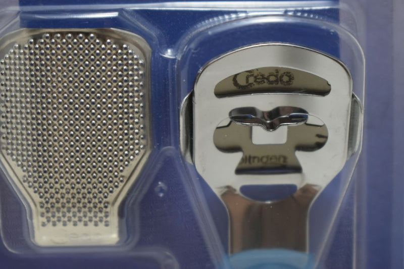 CREDO SOLINGEN SAFETY CALLUS CUTTER, WITH ADDITIONAL REPLACEMENT RASP / ΑΤΣΑΛΙΝΟΣ  ΚΟΦΤΗΣ ΚΑΛΩΝ ΑΣΦΑΛΕΙΑΣ ΚΑΙ ΜΕ ΑΝΤΑΛΛΑΚΤΙΚΗ ΡΑΣΠΑ.