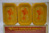 WOLFF GIFT BOX DESIGNER SERIES (COLOR YELLOW) FINE FRENCH MILLED SOAPS (VERSION 1981) / Συσκευασία Δώρου, Σχεδιαστική σειρά Χρώματος Κίτρινου, από Φίνα Αρωματισμένα και Αλεσμένα Γαλλικά σαπούνια 3 BARS 2.75 OZ. - TOTAL NET WT. 8.25 OZ (234g).