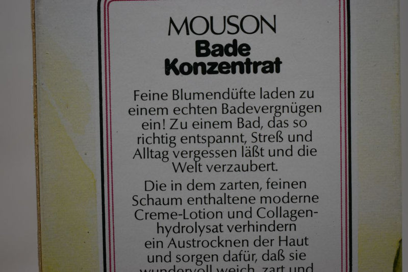 MOUSON Bade Konzentrat Apfel-Blute 20 Schaumbader mit hautpflegender Creme-Lotion und Collagen / Concentrated Bubble Bath from Apple Blossoms / Συμπυκνωμένο Αφρόλουτρο με κρέμα περιποίησης δέρματος και κολλαγόνο, από Άνθη μηλιάς 250 ml 8.4 FL.OZ.