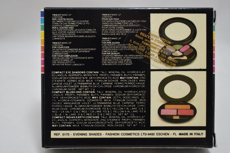 FASHION BAZAAR TWIN KIT MAKE-UP (0170) 6 EYE SHADOW SATIN + 2 BLUSH + 1 INDIAN EART / 6 ΣΚΙΕΣ ΜΑΤΙΩΝ 5 g + 2 ΡΟΥΖ 3 g + 1 ΠΟΥΔΡΑ ΙΝΔΙΚΗΣ ΓΗΣ 1,5 g.