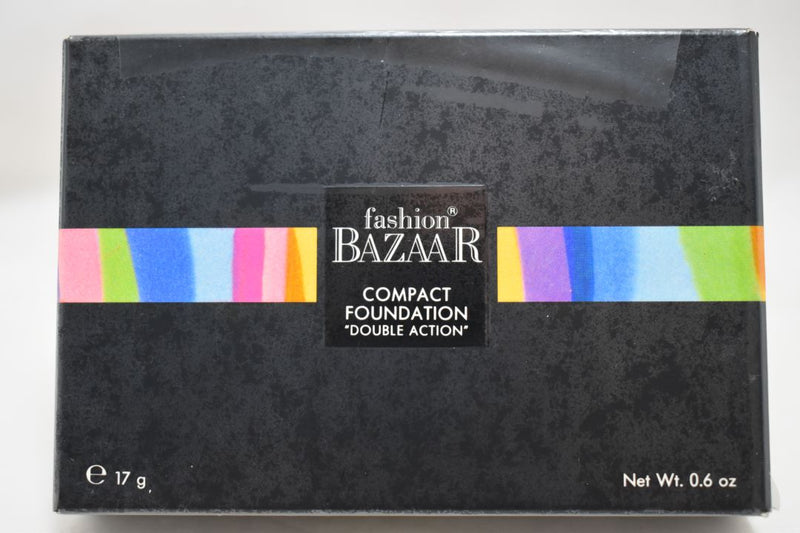 FASHION BAZAAR COMPACT FOUNDATION "DOUBLE ACTION" / Συμπαγές Μέικ απ Διπλής Δράσης σε Απόχρωση (LIGHT BEIGE - ΑΝΟΙΚΤΟ ΜΠΕΖ) 17 g.