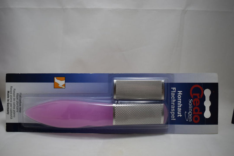 CREDO SOLINGEN FLAT METAL RASP FOR FEET CALLUSES AND HARDENED TREATMENTS / ΕΠΙΠΕΔΗ ΜΕΤΑΛΛΙΚΗ ΡΑΣΠΑ ΚΑΛΩΝ ΚΑΙ ΣΚΛΗΡΥΝΣΕΩΝ ΚΑΙ ΡΑΣΠΑ ΛΕΙΑΝΣΗΣ ΤΟΥ ΔΕΡΜΑΤΟΣ.