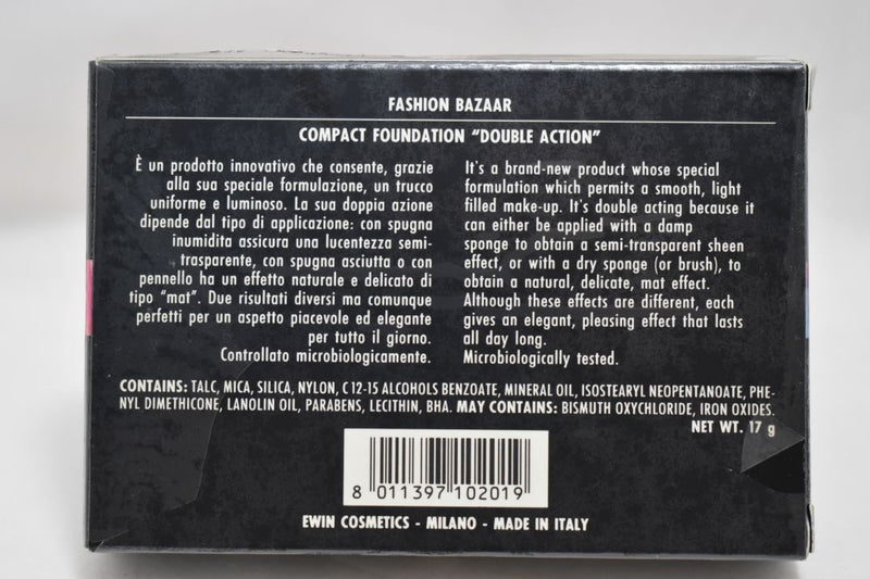 FASHION BAZAAR COMPACT FOUNDATION "DOUBLE ACTION" / Συμπαγές Μέικ απ Διπλής Δράσης σε Απόχρωση (LIGHT BEIGE - ΑΝΟΙΚΤΟ ΜΠΕΖ) 17 g.