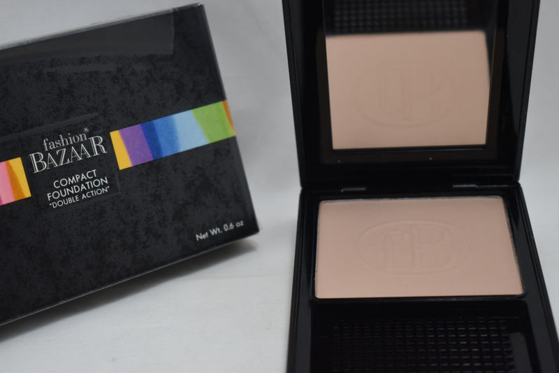 FASHION BAZAAR COMPACT FOUNDATION "DOUBLE ACTION" / Συμπαγές Μέικ απ Διπλής Δράσης σε Απόχρωση (LIGHT BEIGE - ΑΝΟΙΚΤΟ ΜΠΕΖ) 17 g.