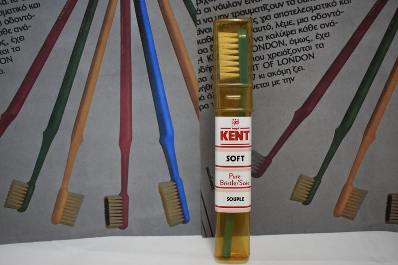 KENT OF LONDON ORIGINAL TOOTHBRUSH (SOFT) STRAIGHT TUFT PURE BRISTLE GREEN COLOR (VERSION 1978) / ΟΔΟΝΤΟΒΟΥΡΤΣΑ ΜΕ ΙΣΙΕΣ ΚΑΙ ΑΥΘΕΝΤΙΚΕΣ ΤΡΙΧΕΣ (ΜΑΛΑΚΕΣ) ΧΡΩΜΑΤΟΣ ΠΡΑΣΙΝΟΥ.