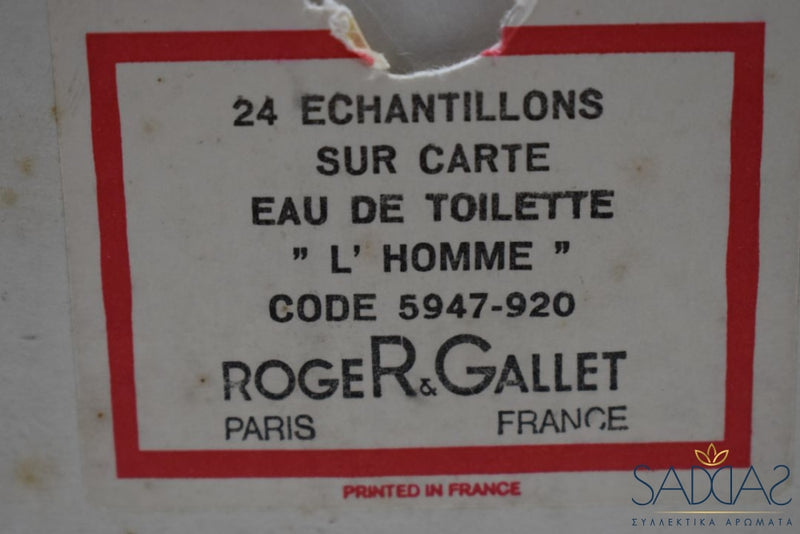 Roger&Gallet L Homme (Version De 1979) Original Pour / For Men Eau Toilette 5 Ml 0.17 Fl.oz -