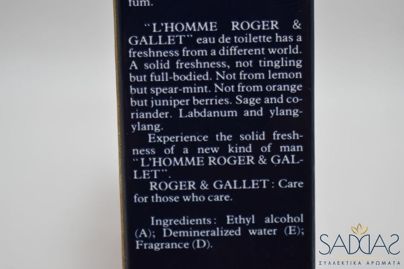 Roger&Gallet L Homme (Version De 1979) Original Pour / For Men Eau Toilette 50 Ml 1.7 Fl.oz.