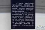 Roger&Gallet L Homme (Version De 1979) Original Pour / For Men Lotion Apres-Rasage (After Shave