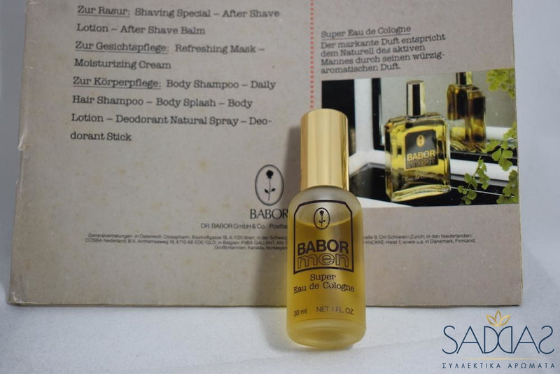 Babor Men(1982) Super Eau De Cologne Spray 30 Ml Net 1 Fl.oz .