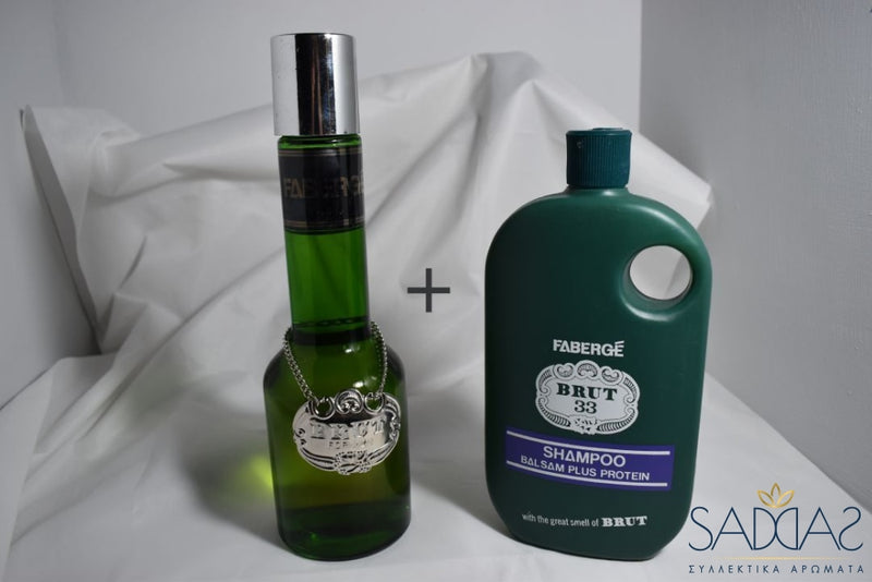 Faberg Brut (1964) For Men Eau De Toilette 370 Ml 12.35 Fl.oz Bottle Magnum + 33*(1975) Shampoo