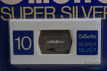 Gillette Super Silver (10) Stainless Steel Blades Platinum Hardened Edges