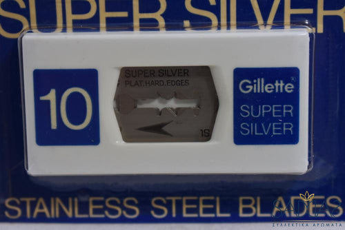 Gillette Super Silver (10) Stainless Steel Blades Platinum Hardened Edges