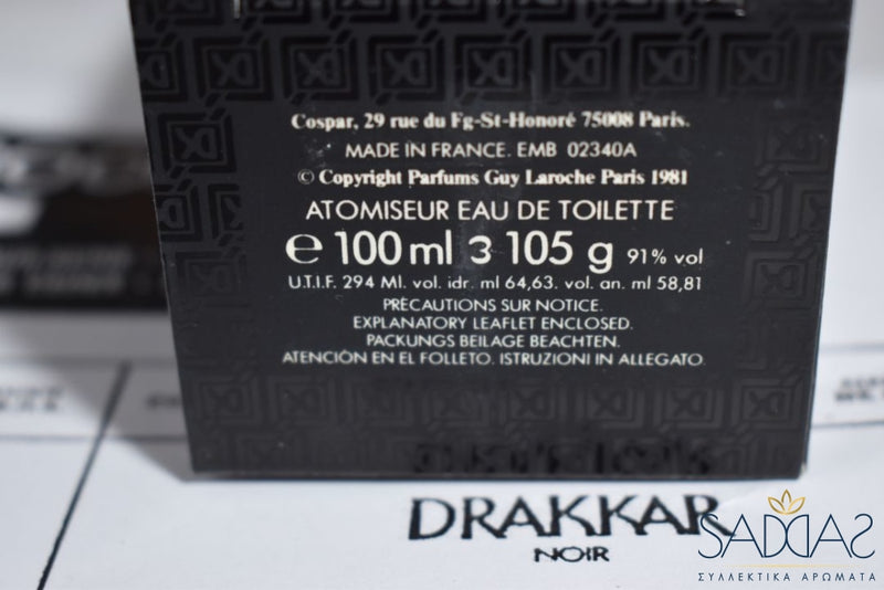 Guy Laroche Drakkar Noir (Version De 1982) Pour Homme / For Men Eau Toilette Atomiseur 100 Ml 3.4
