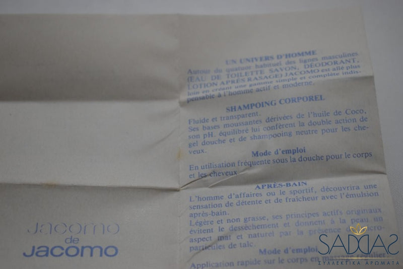 Jacomo De (Version De 1980) Original Pour Homme Eau Toilette 100 Ml 3.4 Fl.oz.