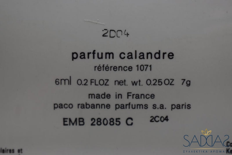 Paco Rabanne Calandre Pour Femme (Version 1969) Original Parfum Atomiseur De Sac 6 Ml 0.20 Fl.oz.